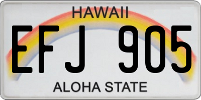 HI license plate EFJ905