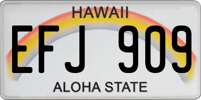 HI license plate EFJ909