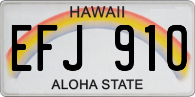 HI license plate EFJ910