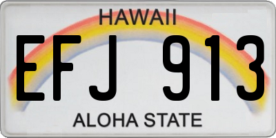 HI license plate EFJ913