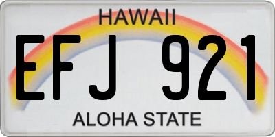 HI license plate EFJ921