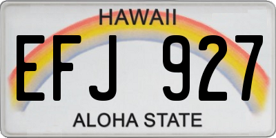 HI license plate EFJ927