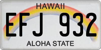 HI license plate EFJ932