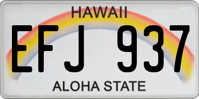 HI license plate EFJ937