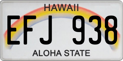 HI license plate EFJ938