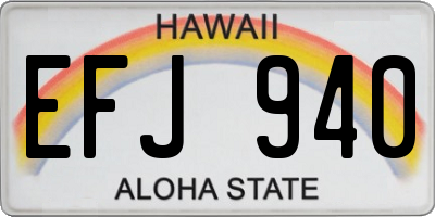 HI license plate EFJ940