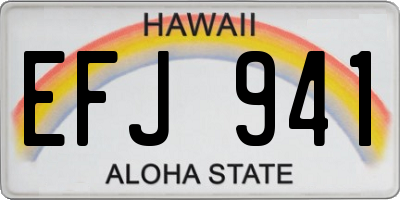 HI license plate EFJ941