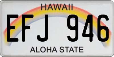 HI license plate EFJ946