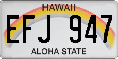 HI license plate EFJ947