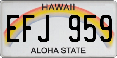 HI license plate EFJ959