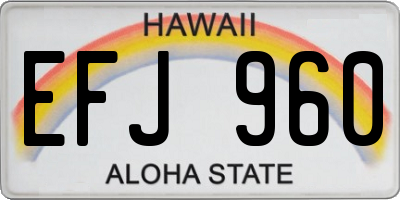 HI license plate EFJ960