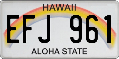 HI license plate EFJ961