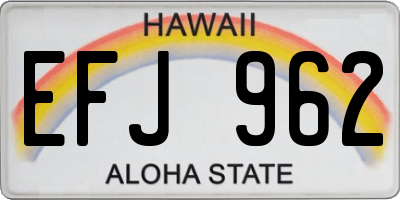 HI license plate EFJ962