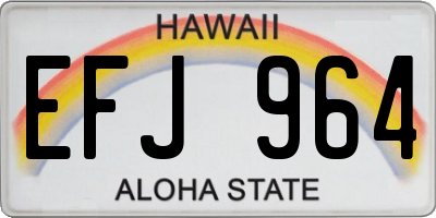 HI license plate EFJ964
