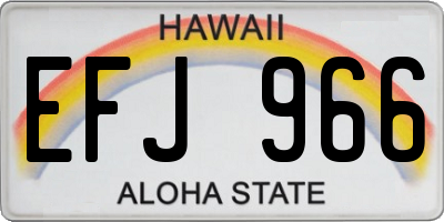 HI license plate EFJ966