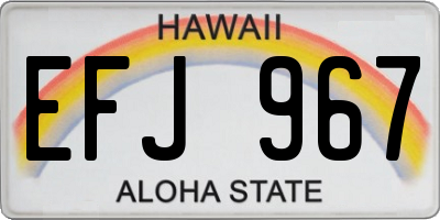 HI license plate EFJ967