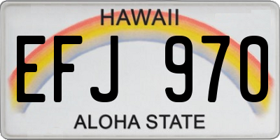 HI license plate EFJ970