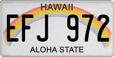HI license plate EFJ972