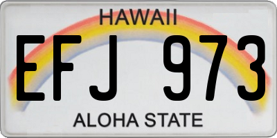 HI license plate EFJ973