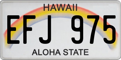 HI license plate EFJ975