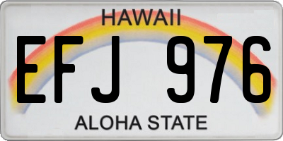 HI license plate EFJ976