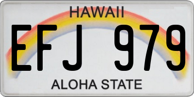 HI license plate EFJ979