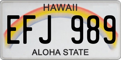 HI license plate EFJ989