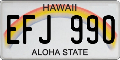 HI license plate EFJ990