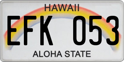 HI license plate EFK053