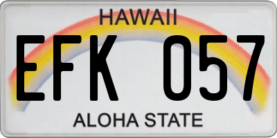 HI license plate EFK057