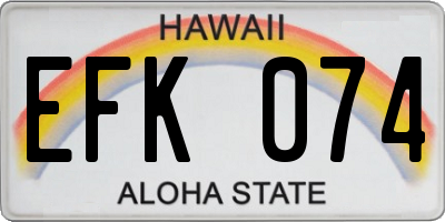 HI license plate EFK074