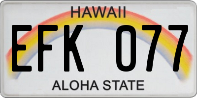 HI license plate EFK077
