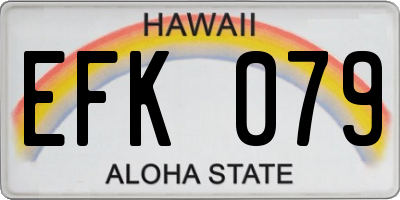 HI license plate EFK079