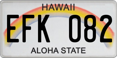 HI license plate EFK082