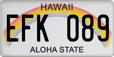 HI license plate EFK089