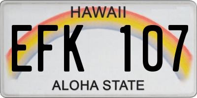 HI license plate EFK107