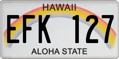 HI license plate EFK127