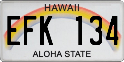 HI license plate EFK134