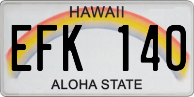 HI license plate EFK140