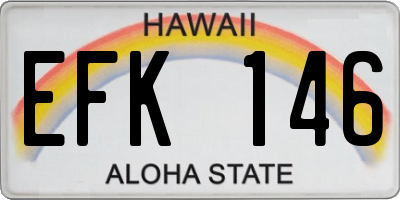 HI license plate EFK146
