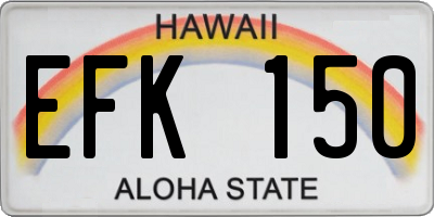 HI license plate EFK150