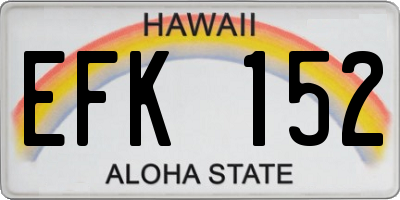 HI license plate EFK152