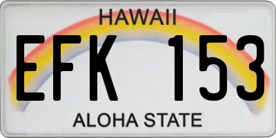 HI license plate EFK153