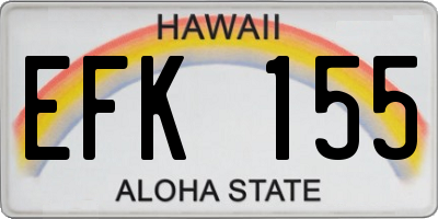 HI license plate EFK155