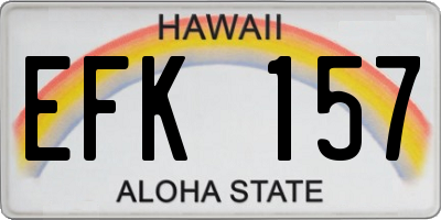 HI license plate EFK157
