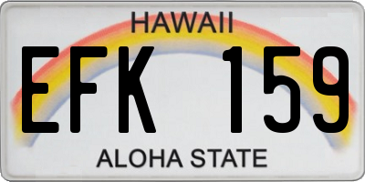 HI license plate EFK159