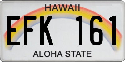 HI license plate EFK161