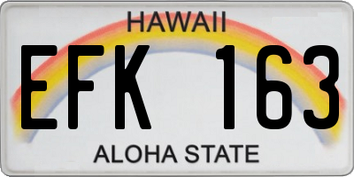 HI license plate EFK163