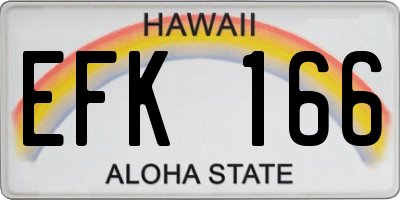 HI license plate EFK166