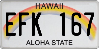 HI license plate EFK167